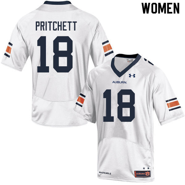 Women #18 Nehemiah Pritchett Auburn Tigers College Football Jerseys Sale-White